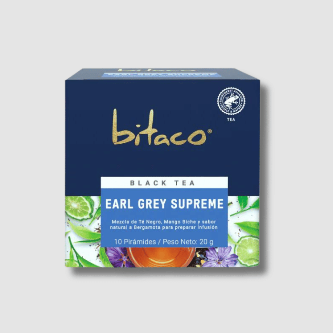 Thé noir - Earl Grey Supreme offerte par ESCOCAFÉ, spécialiste du café de spécialité colombien.