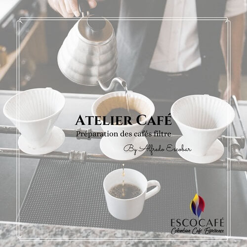 Atelier café avec Alfredo Escobar - préparation des cafés filtre chez Escocafé à Paris