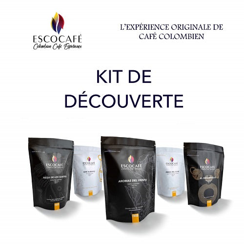Kit découverte Escocafé - Café de spécialité colombien, en grains ou moulu, en sachet